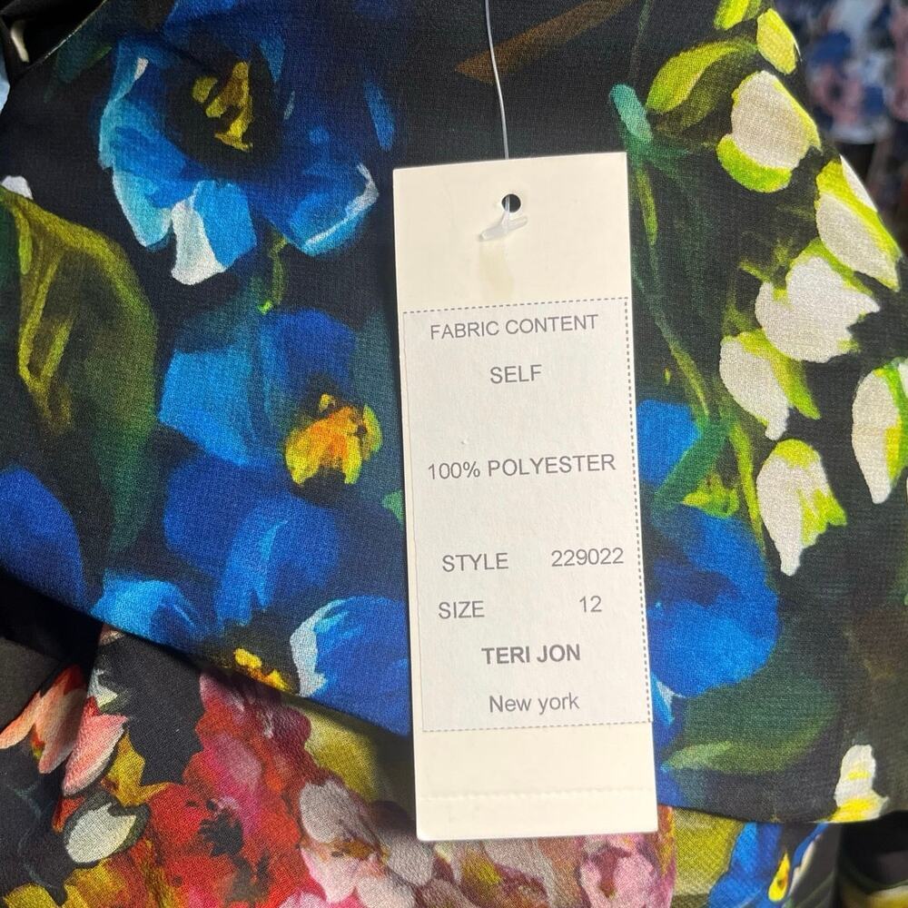 NWT Teri Jon Rickie Freeman Beaded Sleeveless Floral Maxi Dress Gown Sz 12 $760 - Picture 13 of 15